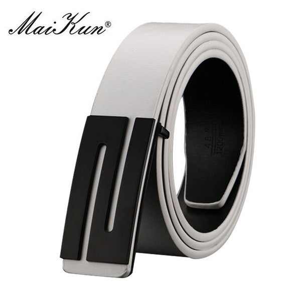 Maikun PU Leather Belts for Unisex Designer Brand Luxury Belt for Men Women High Quality Belt for Jeans