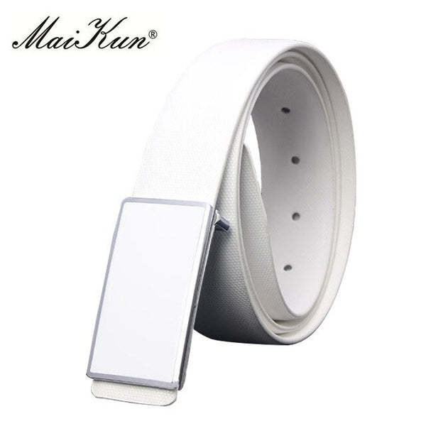 Maikun PU Leather Belts for Unisex Designer Brand Luxury Belt for Men Women High Quality Belt for Jeans