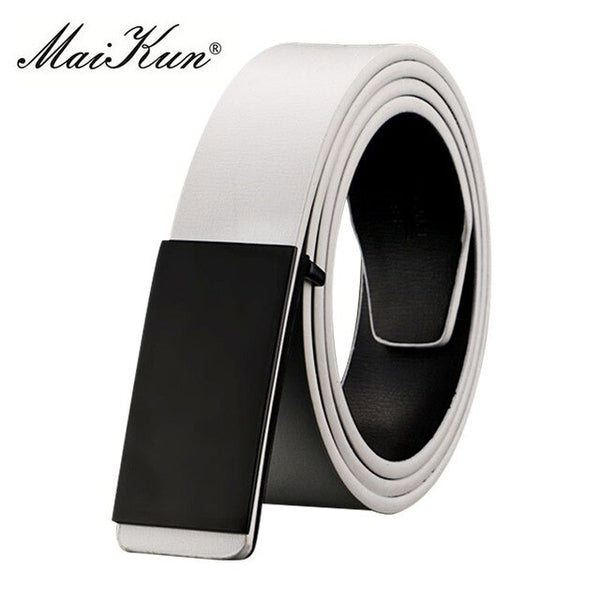 Maikun PU Leather Belts for Unisex Designer Brand Luxury Belt for Men Women High Quality Belt for Jeans