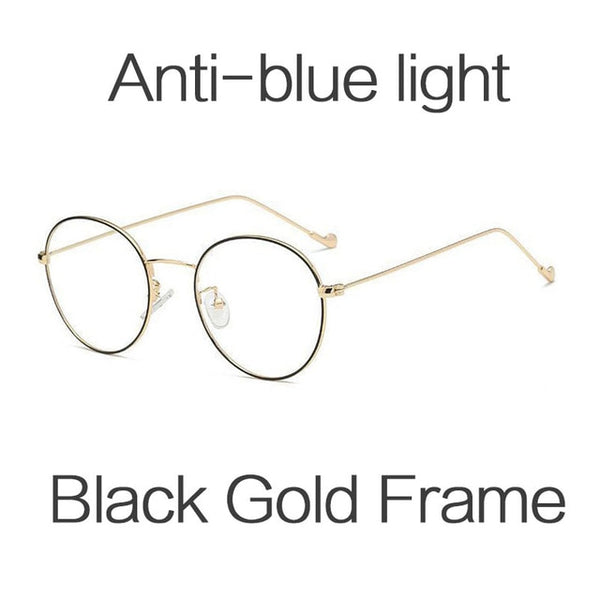 HUHAITANG Round Nearsight Glasses Women Luxury Brand Anti Blue Light Computer Eye Glasses Frames For Men Clear Myopia Eyeglasses