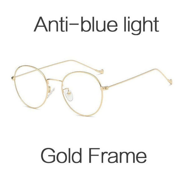 HUHAITANG Round Nearsight Glasses Women Luxury Brand Anti Blue Light Computer Eye Glasses Frames For Men Clear Myopia Eyeglasses