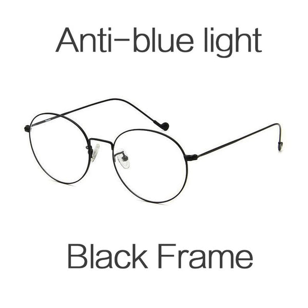 HUHAITANG Round Nearsight Glasses Women Luxury Brand Anti Blue Light Computer Eye Glasses Frames For Men Clear Myopia Eyeglasses