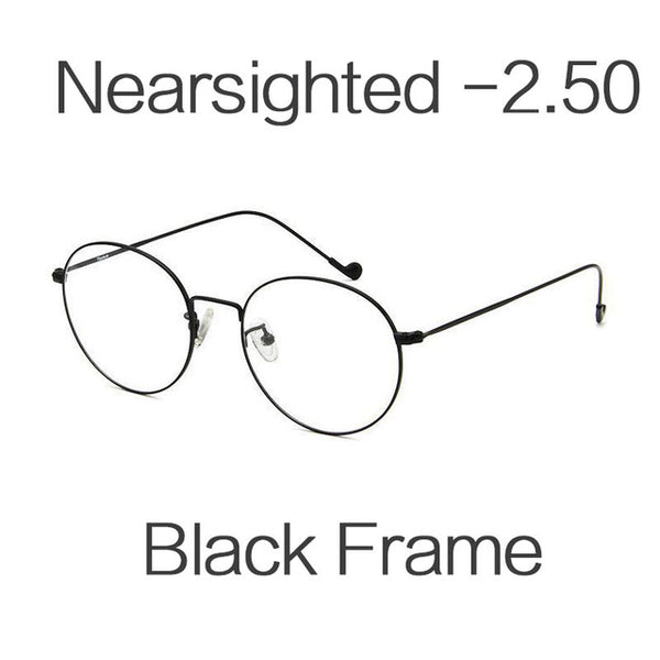 HUHAITANG Round Nearsight Glasses Women Luxury Brand Anti Blue Light Computer Eye Glasses Frames For Men Clear Myopia Eyeglasses