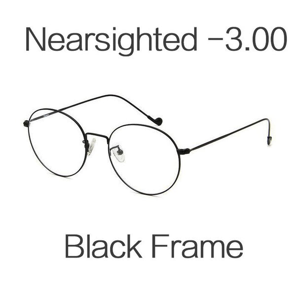 HUHAITANG Round Nearsight Glasses Women Luxury Brand Anti Blue Light Computer Eye Glasses Frames For Men Clear Myopia Eyeglasses