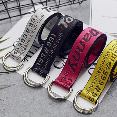 Fashion Belt 100-200cm Street Style Canvas Men's Belt Industrial Letters Canvas Belts Women Men Punk Embroidery Waist Strap