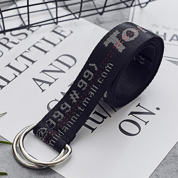 Fashion Belt 100-200cm Street Style Canvas Men's Belt Industrial Letters Canvas Belts Women Men Punk Embroidery Waist Strap