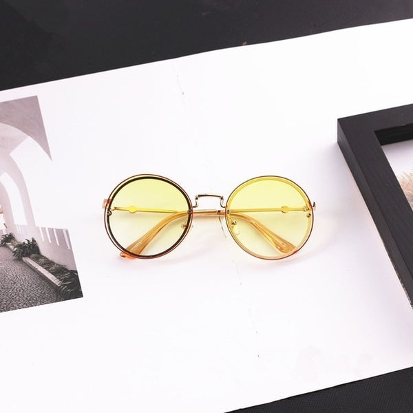 Luxury Child Kids Sunglasses Round Metal Frameless Sunglasses High Quality Children Sunglasses for Boys Girls Baby Oculos