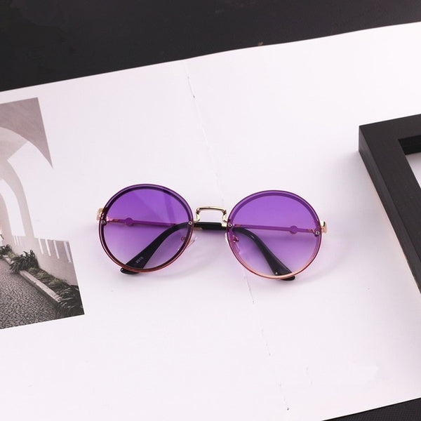 Luxury Child Kids Sunglasses Round Metal Frameless Sunglasses High Quality Children Sunglasses for Boys Girls Baby Oculos