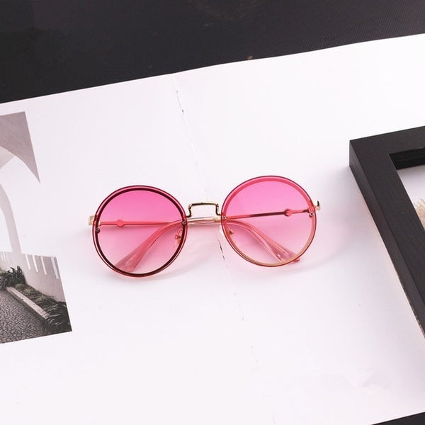 Luxury Child Kids Sunglasses Round Metal Frameless Sunglasses High Quality Children Sunglasses for Boys Girls Baby Oculos