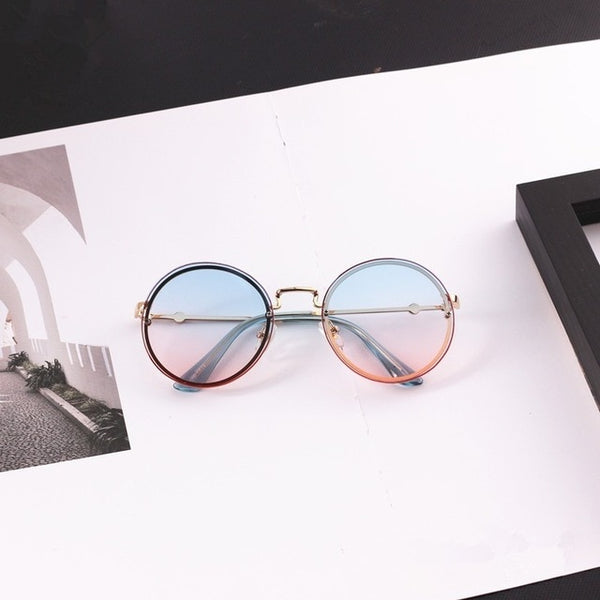 Luxury Child Kids Sunglasses Round Metal Frameless Sunglasses High Quality Children Sunglasses for Boys Girls Baby Oculos