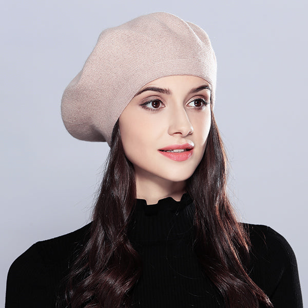 Wool Women's Winter Hats Elegant New High Quality 2019 Fashion Autumn Winter Shining Knitted Berets Hats Caps  #MZ727