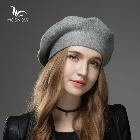 Winter Hat Berets 2019 New Wool Cashmere  Womens Warm Brand Casual High Quality Women's Vogue Knitted  Hats For Girls Cap