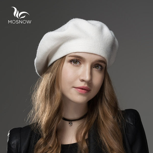 Winter Hat Berets 2019 New Wool Cashmere  Womens Warm Brand Casual High Quality Women's Vogue Knitted  Hats For Girls Cap