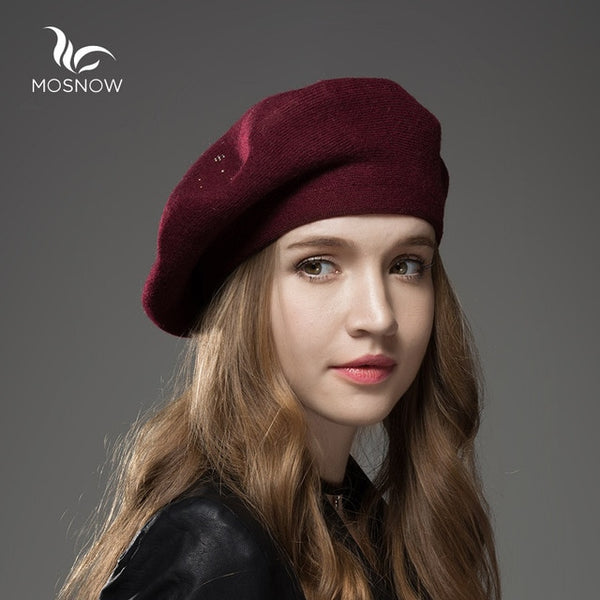 Winter Hat Berets 2019 New Wool Cashmere  Womens Warm Brand Casual High Quality Women's Vogue Knitted  Hats For Girls Cap