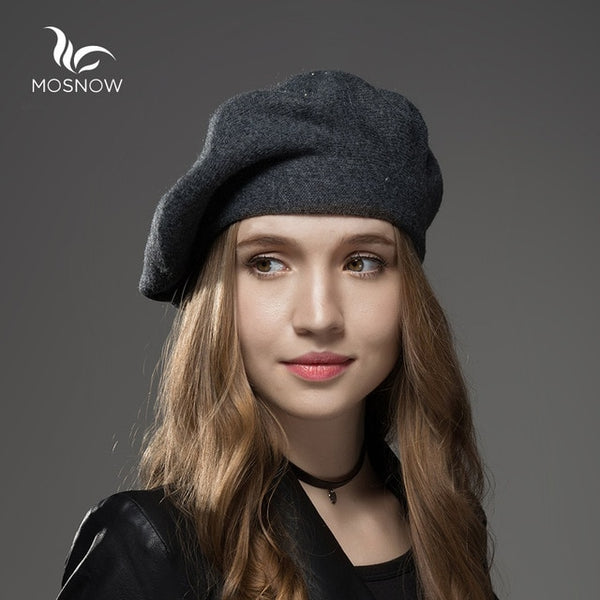 Winter Hat Berets 2019 New Wool Cashmere  Womens Warm Brand Casual High Quality Women's Vogue Knitted  Hats For Girls Cap