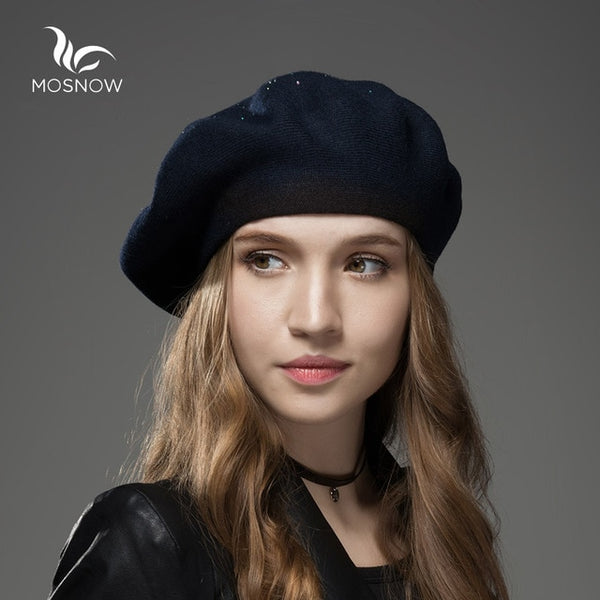 Winter Hat Berets 2019 New Wool Cashmere  Womens Warm Brand Casual High Quality Women's Vogue Knitted  Hats For Girls Cap