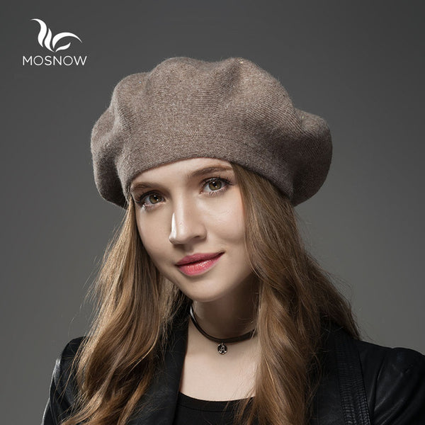 Winter Hat Berets 2019 New Wool Cashmere  Womens Warm Brand Casual High Quality Women's Vogue Knitted  Hats For Girls Cap