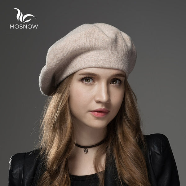 Winter Hat Berets 2019 New Wool Cashmere  Womens Warm Brand Casual High Quality Women's Vogue Knitted  Hats For Girls Cap