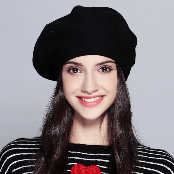 Women Beret Vogue Hat For Winter Female Knitted Cotton Wool Hats Cap Autumn 2019 Brand New Women's  Hats Caps  #MZ729