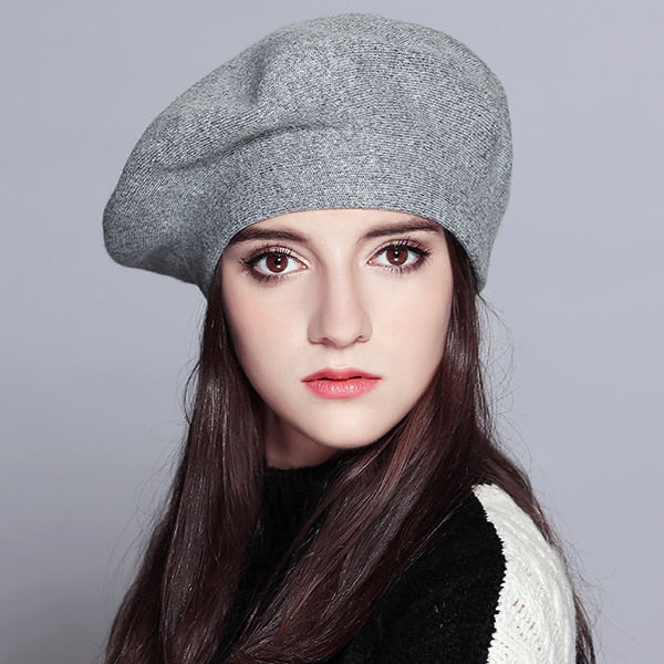 Women Beret Vogue Hat For Winter Female Knitted Cotton Wool Hats Cap Autumn 2019 Brand New Women's  Hats Caps  #MZ729