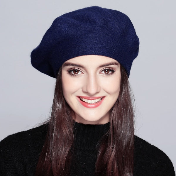 Women Beret Vogue Hat For Winter Female Knitted Cotton Wool Hats Cap Autumn 2019 Brand New Women's  Hats Caps  #MZ729