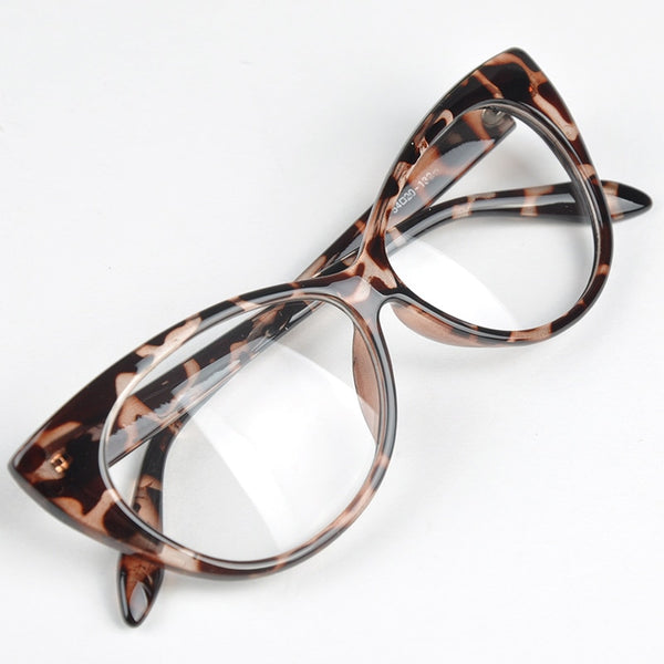 Retro Cat Eye Glasses Frame Vintage Leopard Women Men Glasses Frame Clear Lens Flat Eyewear Goggles Wholesale  #2