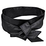 DSstyles Womens PU Leather Belts Fashion Soft Self Tie Wrap Around Waist Band Belt Bowknot Bind Wide Waistband Female Belts