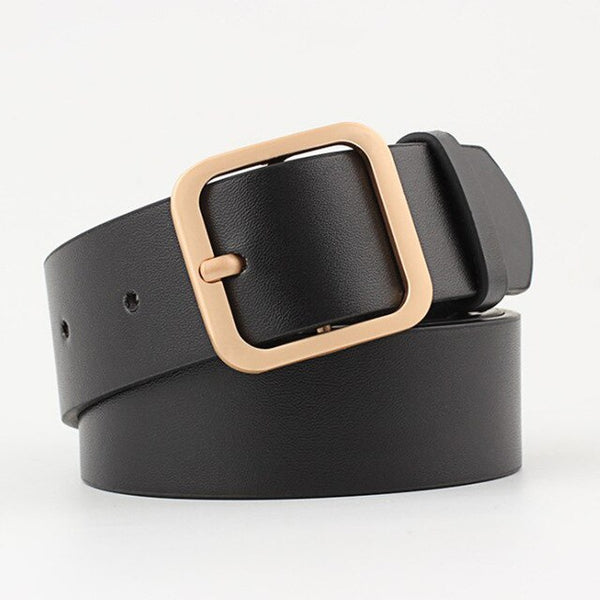 Hot Sale Square Buckles Belt Female Gold Deduction Jeans Wild Belts Fashion Students Simple Casual Trouser Belt Accessories