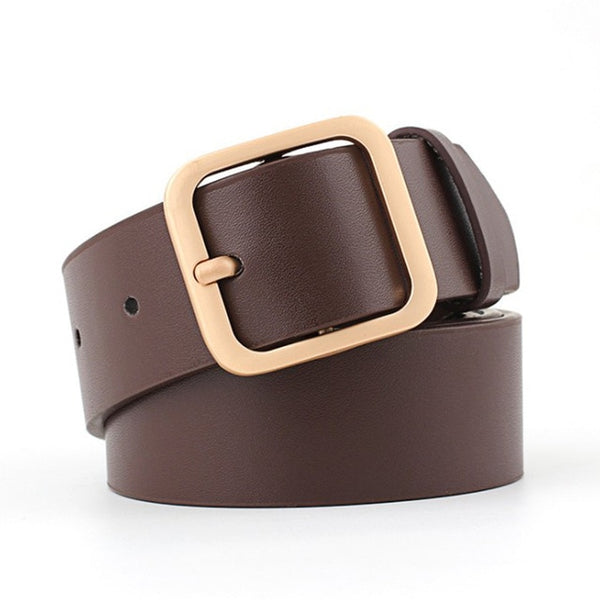 Hot Sale Square Buckles Belt Female Gold Deduction Jeans Wild Belts Fashion Students Simple Casual Trouser Belt Accessories