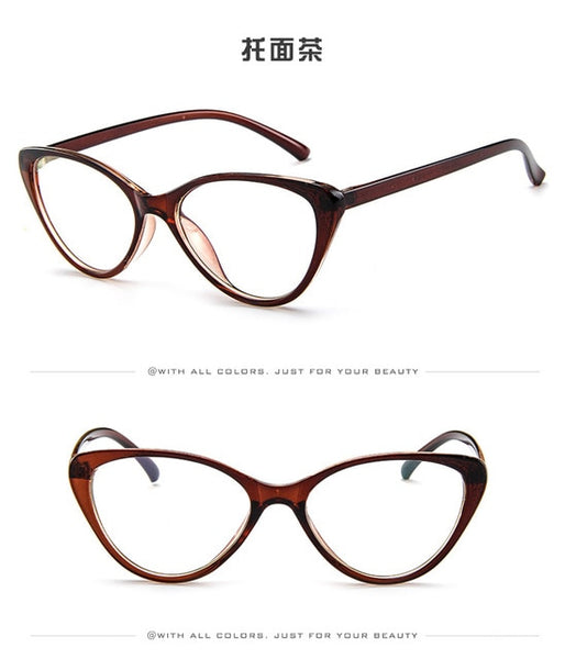 NEW Fashion Women's Computer Glasses Cat EyeGlasses Frame Female Transparent Round Glasses Anti Radiation Glasses UV400 Protect