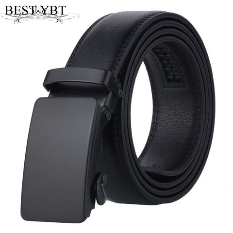 Best YBT Men Imitation Leather Belt Alloy Automatic Buckle Belt High Quality Business Affairs Casual Fashion Men Belt