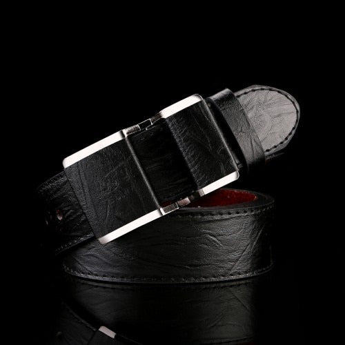 Cody Steel Male Fashion Belt Antique Men Metal Belt High Quality Smooth Buckle Jeans Belt Faux Leather Man