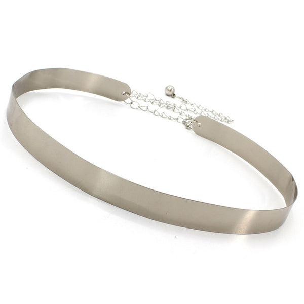 2019 Fashion Gold Silver Adjustable Metal Wide Bling Vogue Waistband Plate Ladies Chains Waist Belt Woman Mirror Waistband