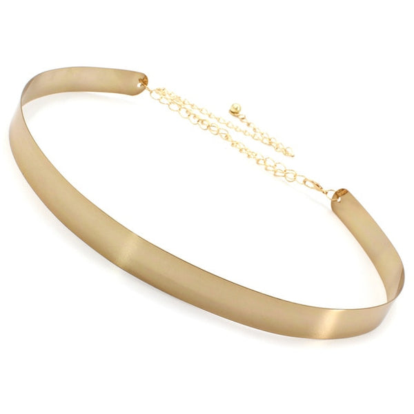 2019 Fashion Gold Silver Adjustable Metal Wide Bling Vogue Waistband Plate Ladies Chains Waist Belt Woman Mirror Waistband