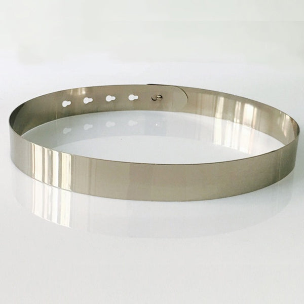 2019 Fashion Gold Silver Adjustable Metal Wide Bling Vogue Waistband Plate Ladies Chains Waist Belt Woman Mirror Waistband