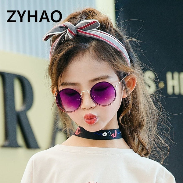 Luxury Child Kids Sunglasses Round Metal Frameless Sunglasses High Quality Children Sunglasses for Boys Girls Baby Oculos
