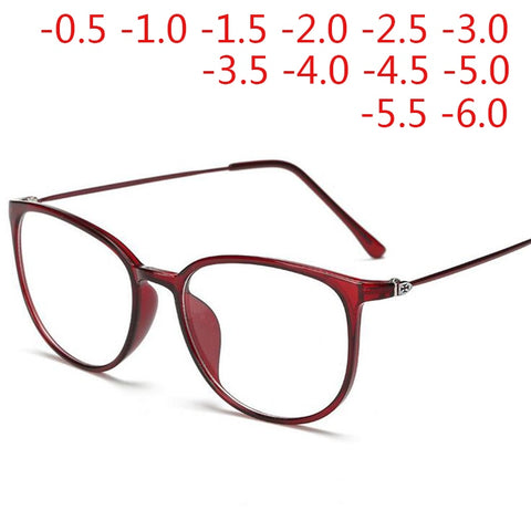 Ultralight TR90 Finished Myopia Glasses Women Men Sexy Oval Student Short-sighted Glasses Diopter -0.5 -1.0 -1.5 -2.0 To -6.0