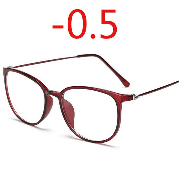 Ultralight TR90 Finished Myopia Glasses Women Men Sexy Oval Student Short-sighted Glasses Diopter -0.5 -1.0 -1.5 -2.0 To -6.0