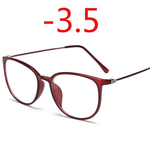 Ultralight TR90 Finished Myopia Glasses Women Men Sexy Oval Student Short-sighted Glasses Diopter -0.5 -1.0 -1.5 -2.0 To -6.0