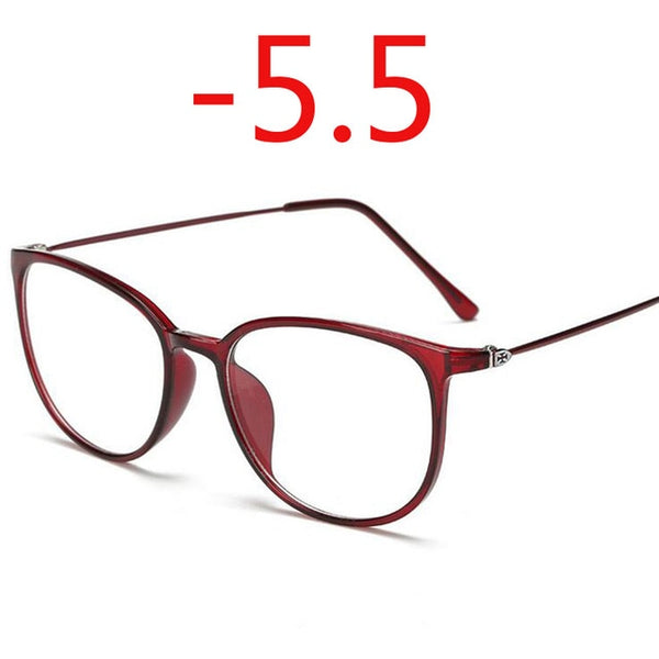 Ultralight TR90 Finished Myopia Glasses Women Men Sexy Oval Student Short-sighted Glasses Diopter -0.5 -1.0 -1.5 -2.0 To -6.0