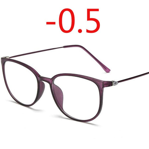 Ultralight TR90 Finished Myopia Glasses Women Men Sexy Oval Student Short-sighted Glasses Diopter -0.5 -1.0 -1.5 -2.0 To -6.0