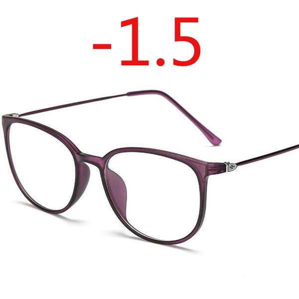 Ultralight TR90 Finished Myopia Glasses Women Men Sexy Oval Student Short-sighted Glasses Diopter -0.5 -1.0 -1.5 -2.0 To -6.0