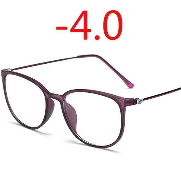 Ultralight TR90 Finished Myopia Glasses Women Men Sexy Oval Student Short-sighted Glasses Diopter -0.5 -1.0 -1.5 -2.0 To -6.0