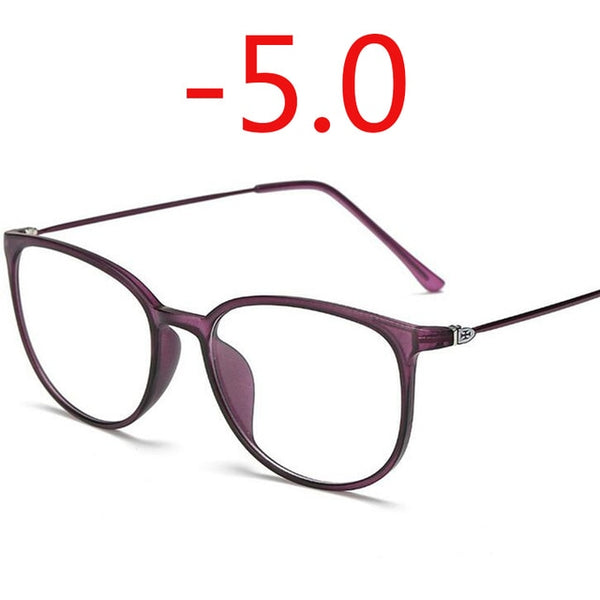 Ultralight TR90 Finished Myopia Glasses Women Men Sexy Oval Student Short-sighted Glasses Diopter -0.5 -1.0 -1.5 -2.0 To -6.0