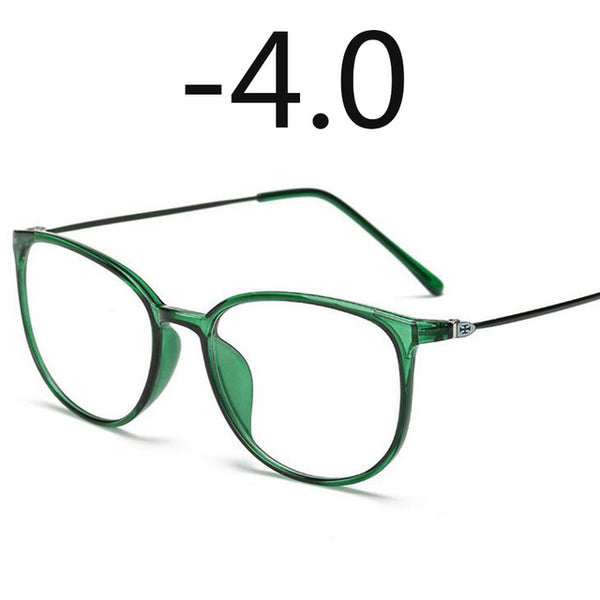 Ultralight TR90 Finished Myopia Glasses Women Men Sexy Oval Student Short-sighted Glasses Diopter -0.5 -1.0 -1.5 -2.0 To -6.0