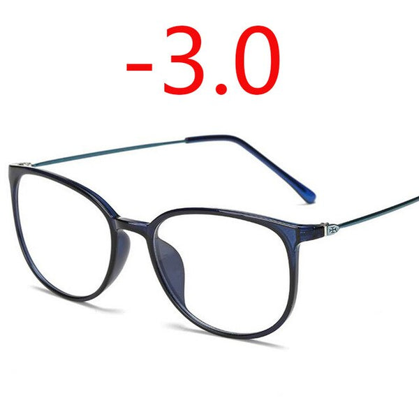 Ultralight TR90 Finished Myopia Glasses Women Men Sexy Oval Student Short-sighted Glasses Diopter -0.5 -1.0 -1.5 -2.0 To -6.0