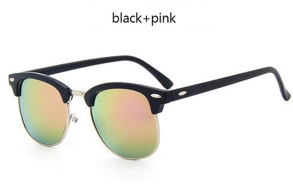 LEONLION Half Metal Sunglasses Men Women Brand Designer Glasses Mirror Sun Glasses Fashion Gafas Oculos De Sol Classic