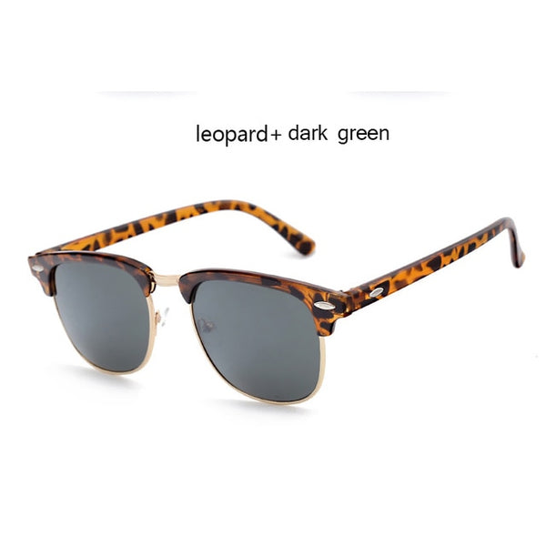 LEONLION Half Metal Sunglasses Men Women Brand Designer Glasses Mirror Sun Glasses Fashion Gafas Oculos De Sol Classic