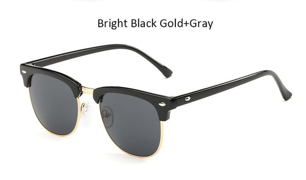 LEONLION Half Metal Sunglasses Men Women Brand Designer Glasses Mirror Sun Glasses Fashion Gafas Oculos De Sol Classic