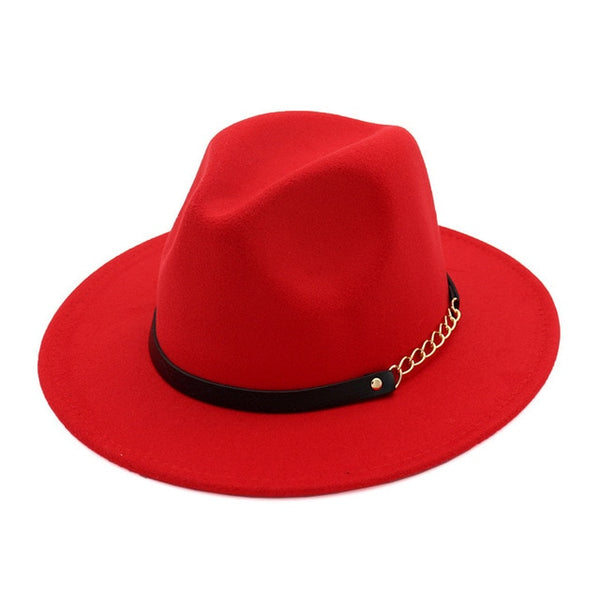 new Fashion men fedoras women's fashion jazz hat summer spring black woolen blend cap outdoor casual hat belt with metal buckle